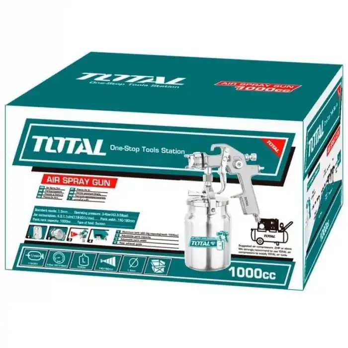 Total TAT11002 Alttan Depolu Havalı Boya Tabancası 1.8mm