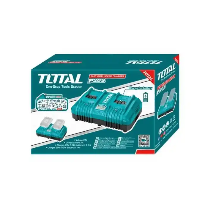 Total TCLI2034E Lityum Piller için Hızlı Akıllı Çift Akü Pil Şarj Cihazı