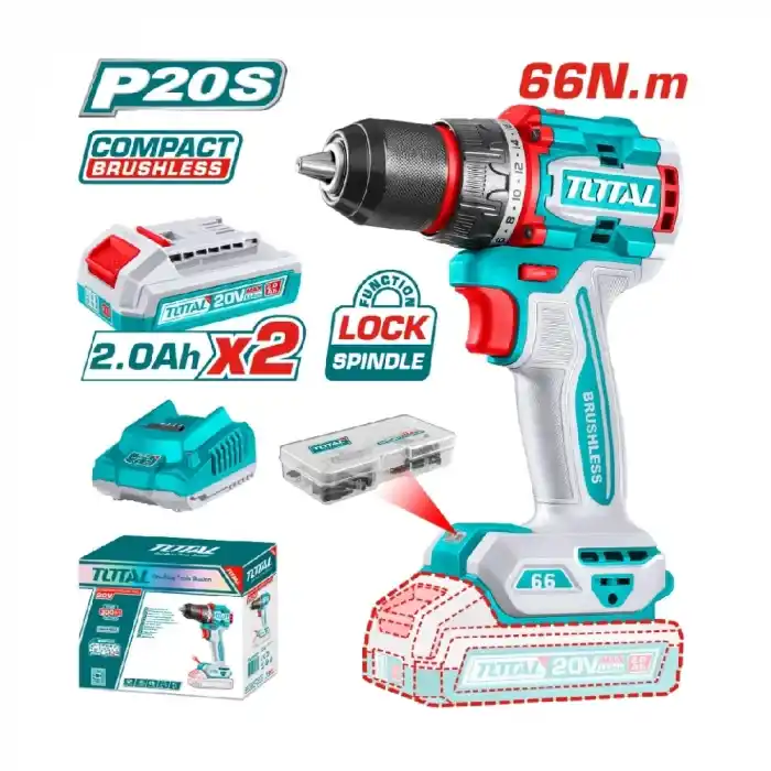 Total TDLI20668E Akülü Darbesiz Matkap