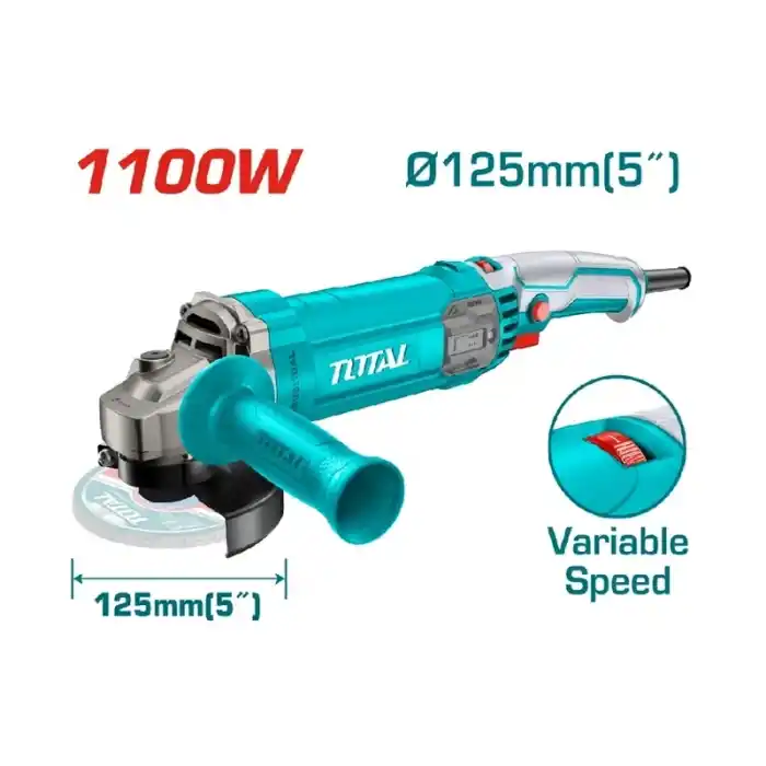 Total TG110125565E Alttan Tetikli Devir Ayarlı Avuç Taşlama 125mm