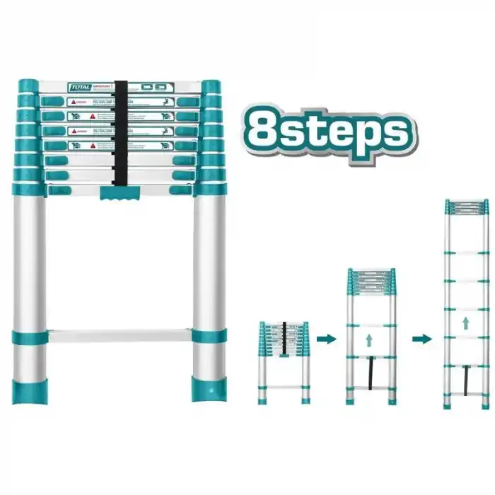 Total THLAD08081 Teleskopik Merdiven 260 cm