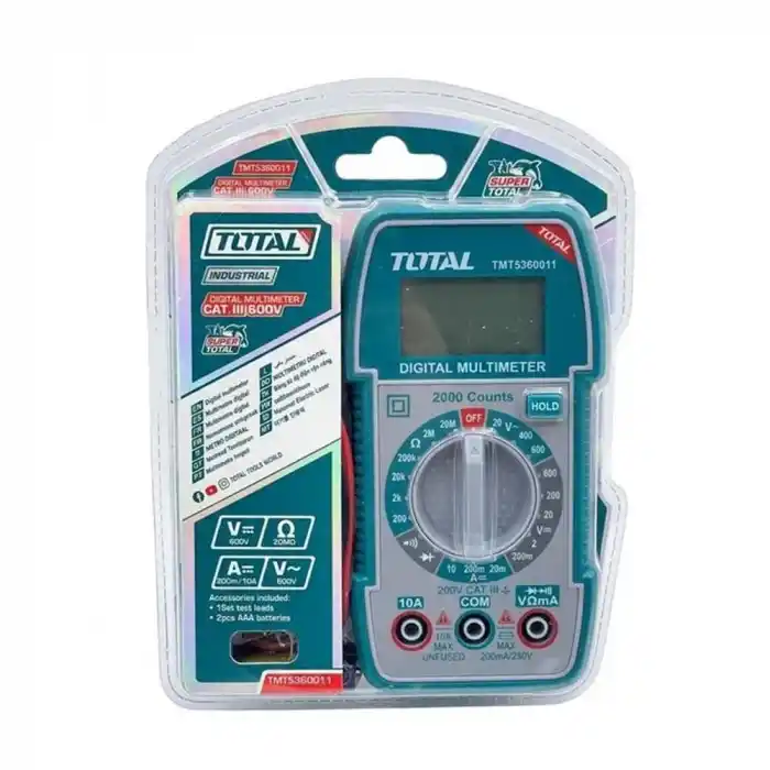 Total TMT5360011 600V 2000 Sayımlı Manuel Aralıklı Dijital Multimetre