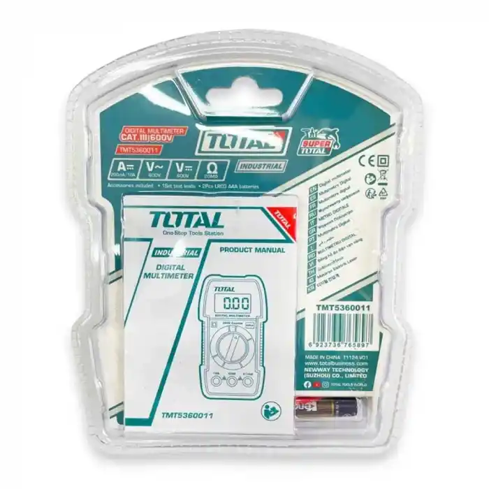 Total TMT5360011 600V 2000 Sayımlı Manuel Aralıklı Dijital Multimetre