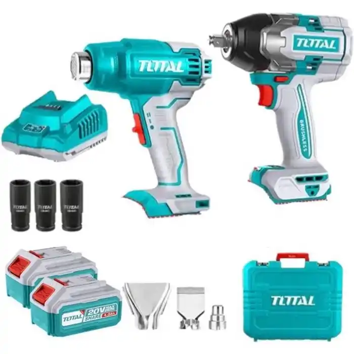 Total TOSLI240489E Akülü Somun Sıkma Sıcak Hava Tabancası Seti 4 Ah 20V