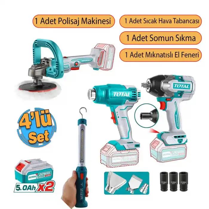 Total TOSLI241182E Akülü 4 Parça El Aleti Seti