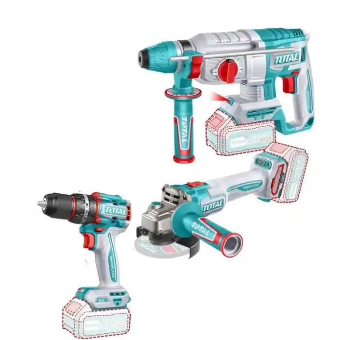 Total TOSLI241198E Akülü Kırıcı Delici+Avuç Taşlama+Darbeli Matkap Seti