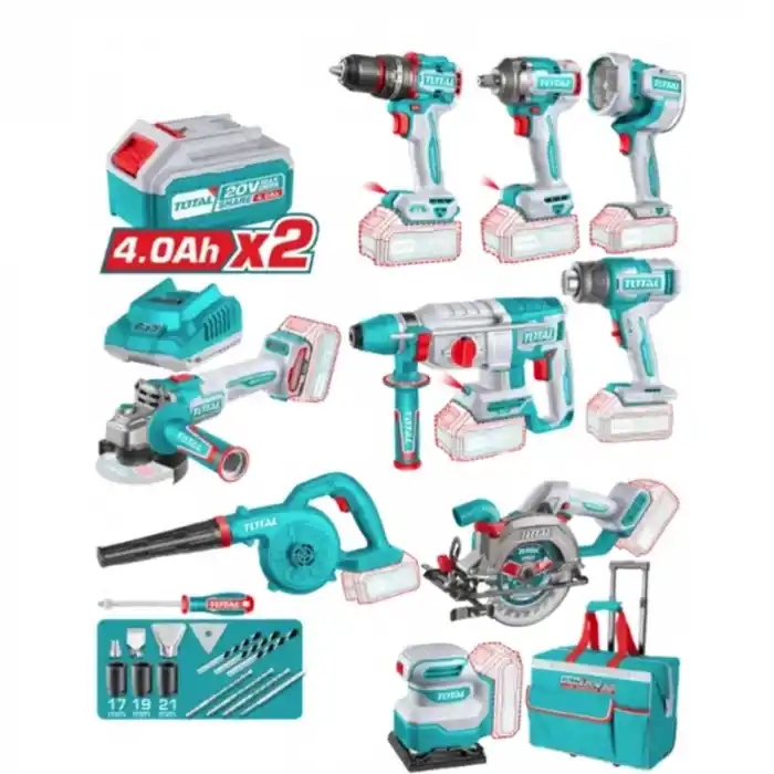 Total TOSLI250381E-6 Akülü 9 Parça El Aleti Seti