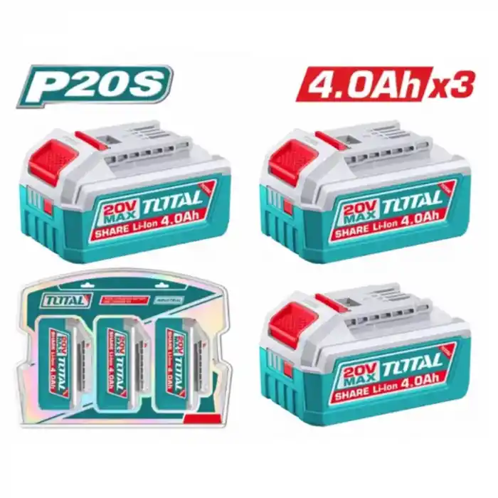 Total TOSLI251296E 3 Lü 20V 4.0Ah Yedek Batarya Akü Seti