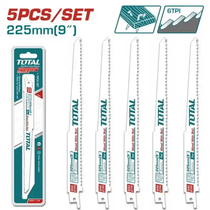 Total TRSB1111DF Çivili Ahşap Kesebilen Tilki Kuyruğu Testere Yedek Bıçağı