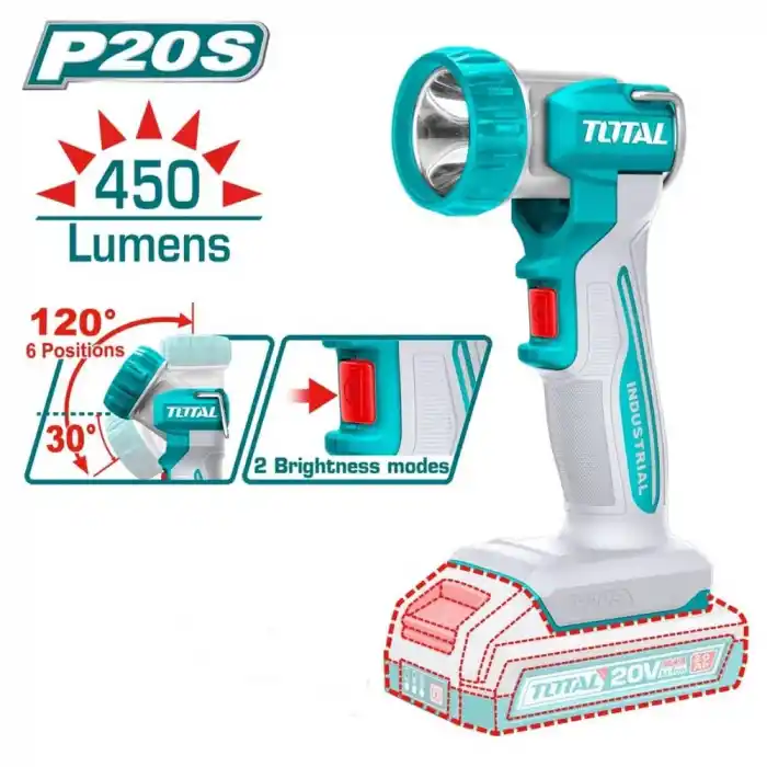 Total TWLI2058 Solo Akülü Led Çalışma Işığı El Feneri