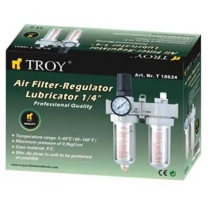 Troy 18624 Şartlandırıcı (Filtre + Regülatör + Yağlayıcı) 1/4(N)PT