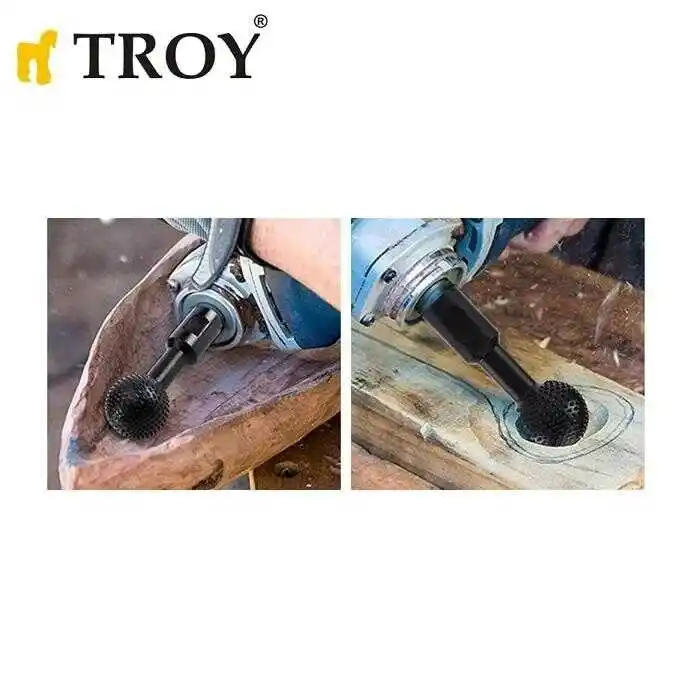 Troy 25080 Avuç Taşlama İçin Küresel Ahşap Zımpara, Öğütme Ucu M14-20