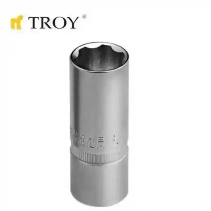 Troy 26125 1/2 inç Buji Lokması (Ölçü 16mm-Çap 21,8mm-Uzunluk 63mm)