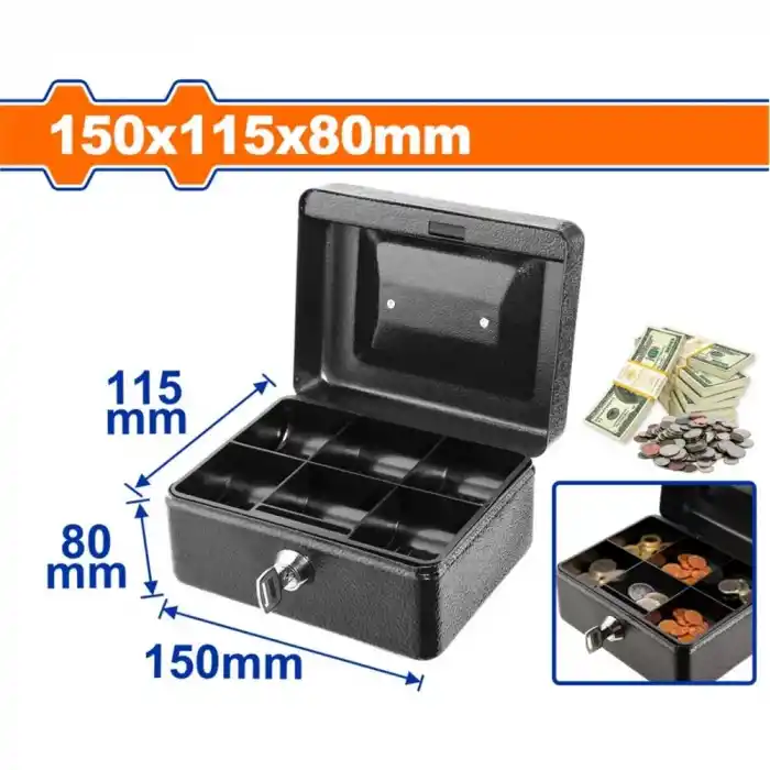 Wadfow WQQX2H02 Anahtarlı Metal Para Kutusu 150 mm