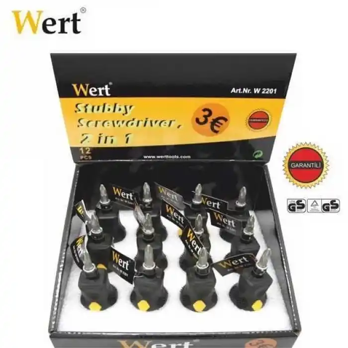 Wert 2201 Bits Uçlu Topaç Tornavida Seti (12 li Set)