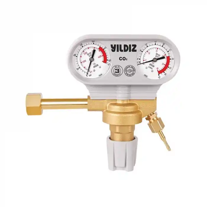 Yıldız 5350S Manometreli 21 L/min W 21.80 x 1/14 CO2 Basınç Düşürücü