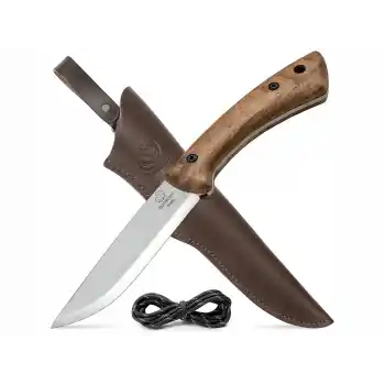 BeaverCraft BSH1 Dune Ceviz Saplı Deri Kılıflı Kamp ve Av Bıçağı