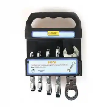 Glory HL2827 5li Kısa Mafsallı Cırcır Anahtar Takımı