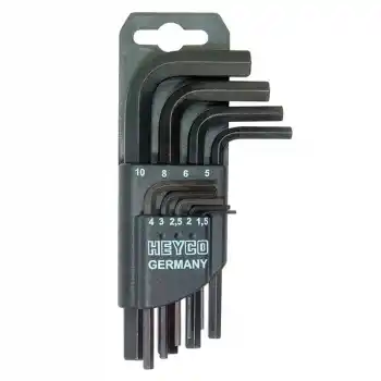 Heyco 9 Parça Altıgen Alyan Vidalar için L Tipi Alyan Anahtar Takımı