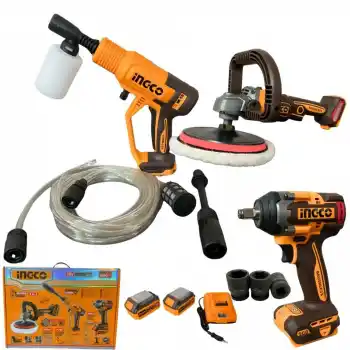 Ingco COSLI250184E Akülü Polisaj+Somun Sıkma+Araç Yıkama Seti