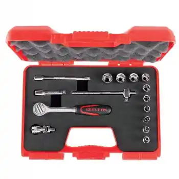 İzeltaş 1107006015 15 Parça 1/4 Altı Köşe Lokma Anahtar Takımı