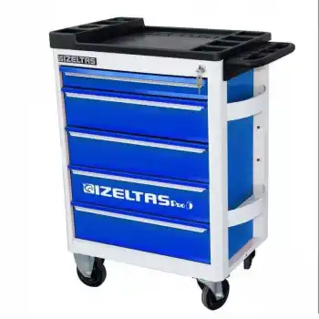 İzeltaş 8241322008 8 Çekmeceli Pro Serisi Gri Gövde Mavi Çekmece Boş Takım Dolabı