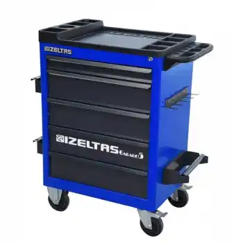 İzeltaş 8242322008 8 Çekmeceli Garaj Serisi Mavi Gövde Gri Çekmece Boş Takım Dolabı