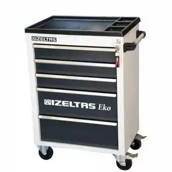 İzeltaş 8243323005 5 Çekmeceli Eko Serisi Gri Gövde Gri Çekmece Boş Takım Dolabı