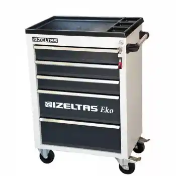 İzeltaş 8243323007 7 Çekmeceli Eko Serisi Gri Gövde Gri Çekmece Boş Takım Dolabı