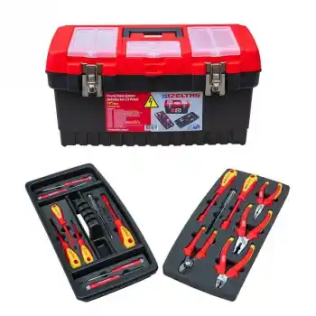İzeltaş 8440001023 19 23 Parça Dolu Elektrikçi Plastik Takım Çantası