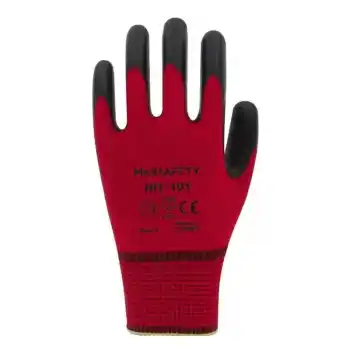 MaxSafety NIT-101 Kırmızı-Siyah Nitril Kaplı Eldiven