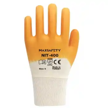 MaxSafety NIT-400 Nitril Kaplı Eldiven