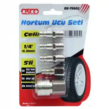 Ozco OS79905 1/4 5li Çelik Alaşımlı Hortum Ucu Seti