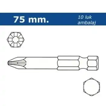 Proscr SCR03175 PZ2 75mm Pozi Bits Ucu