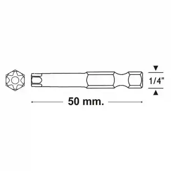 Proscr SCR03225 T30 50mm Delikli Torx Bits Ucu