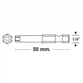 Proscr SCR03225 T30 50mm Delikli Torx Bits Ucu