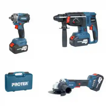 Proter PST 913 Quatro Akülü Kırıcı Delici, Avuç Taşlama, Somun Sökme Seti