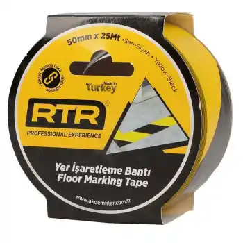 Rtrmax RNY5025 50mmx25yds Yer İşaretleme Bandı Sarı-Siyah