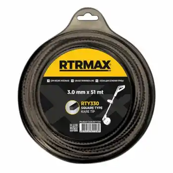 Rtrmax RTY333 3.3mmx42m Siyah Kare Tırpan Misinası