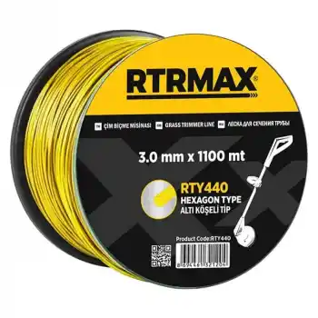 Rtrmax RTY449 4,0mmx643m Sarı Altıköşe Tırpan Misinası