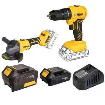 Rtrmax Slion 2Li Akülü Darbeli Matkap, Avuç Taşlama Seti