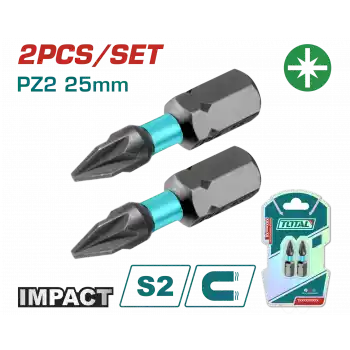 Total TACIM71PZ225 Darbeli 25mm PZ2 Bits Ucu 2 Li