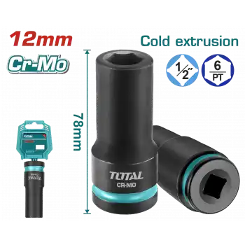Total THDIS12122L 12 mm 1/2 Altı Köşe Darbeli Derin Lokma