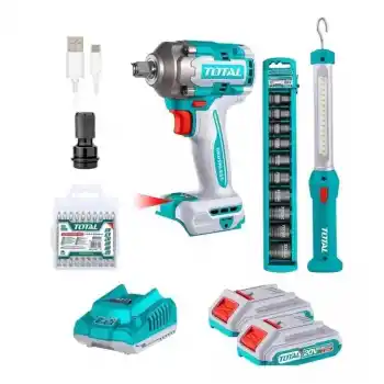Total TOSLI23048E Akülü Darbeli Somun Sökme Sıkma Anahtar Kombo Set