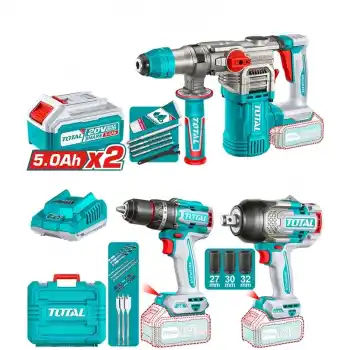 Total TOSLI250281E Akülü Kırıcı Delici+Darbeli Matkap+Somun Sökme Seti