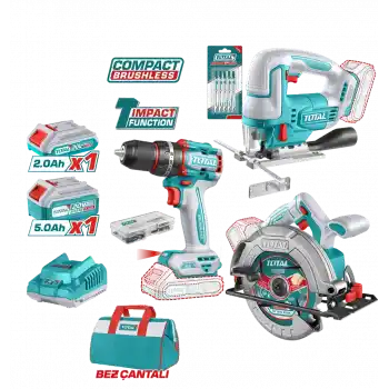 Total TOZLI20310 Akülü Vidalama+ Daire Testere+ Dekupaj Testere