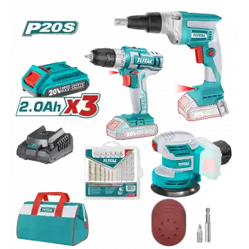 Total TOZLI20401 Akülü Matkap, Alçıpan Vidalama. Zımpara Seti