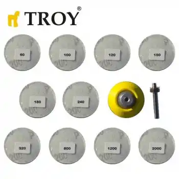 Troy 25930 Aşındırıcı Cırt Zımpara Seti, 101 Parça