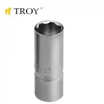 Troy 26125 1/2 inç Buji Lokması (Ölçü 16mm-Çap 21,8mm-Uzunluk 63mm)