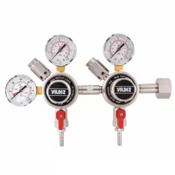 Yıldız 5072 Çift Regülatörlü W 21.80 x 1/14 CO2 Meşrubat Regülatörü